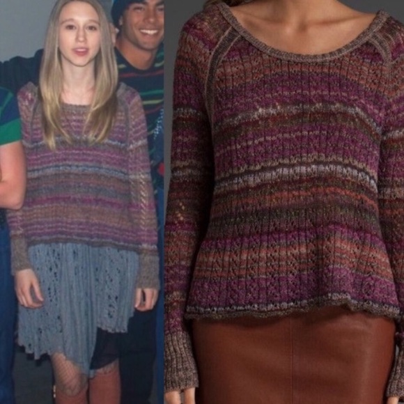 Free People Sweater M Aso Violet Harmon 